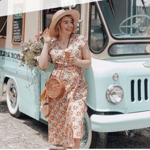 J.Crew Mercantile Easy Wrap Seventies Floral Midi Wrap Dress